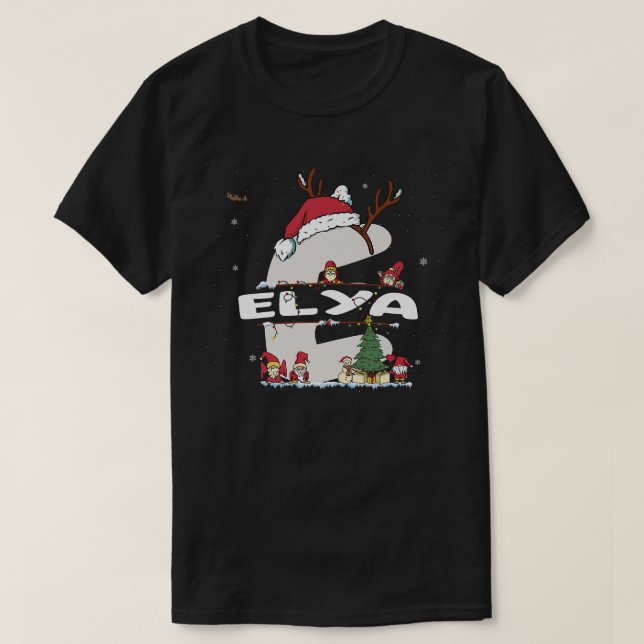 Camiseta Elya Christmasw Elya Name for funny Xmas  (Diseño del anverso)