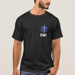 Camiseta EM EMS Paramédico Línea Blanca Ligera a dos lados 