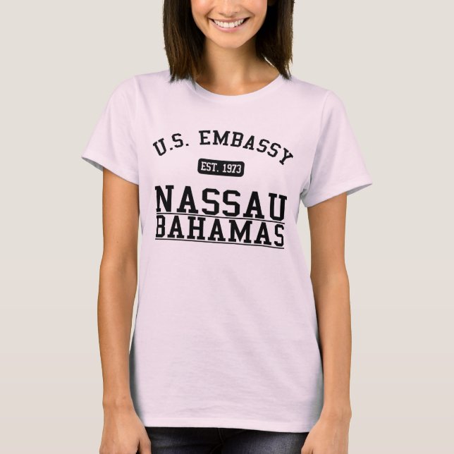 Camiseta Embajada Nassau, Commonwealth de las Bahamas (Anverso)
