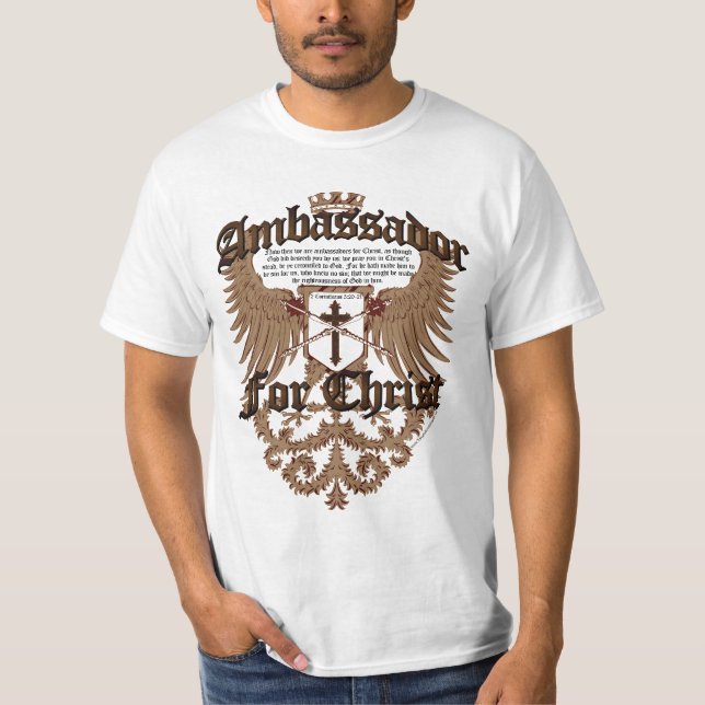 Camiseta Embajador For Cristo, verso de la biblia de los (Anverso)