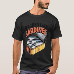 Camiseta Embalados Como Sardinas Peces Divertidos Comiendo