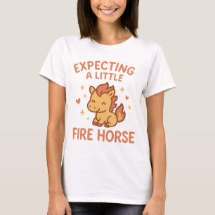 Camiseta Embarazada de un pequeño caballo de fuego Diseño d