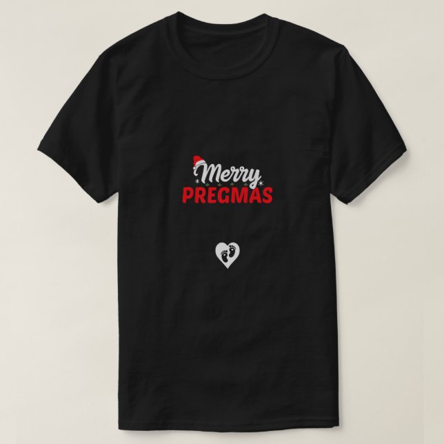 Camiseta Embarazo con Merry Pies de Bebé Navidad Embarazo R (Diseño del anverso)