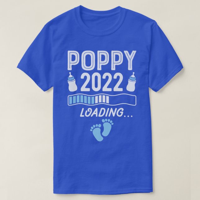 Camiseta Embarazo de Abuelo Masculino Poppy 2022  (Diseño del anverso)