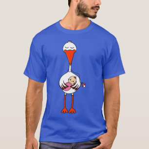 Camiseta Embarazo femenino Chica de cigüeñas graciosa Baby