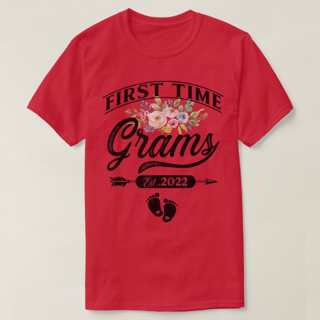 Camiseta Embarazo Invitación Primera vez gramos Est (Diseño del anverso)