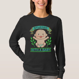 Camiseta Embarazo precoz con relleno de bebé gracioso