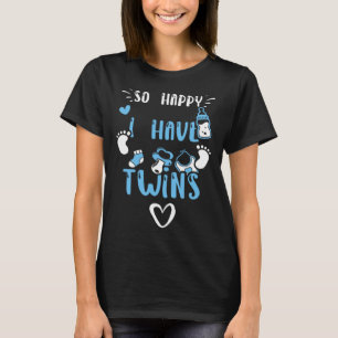 Camiseta Embarazo Tan Feliz De Que Tengo Gemelos Y Bebés Di