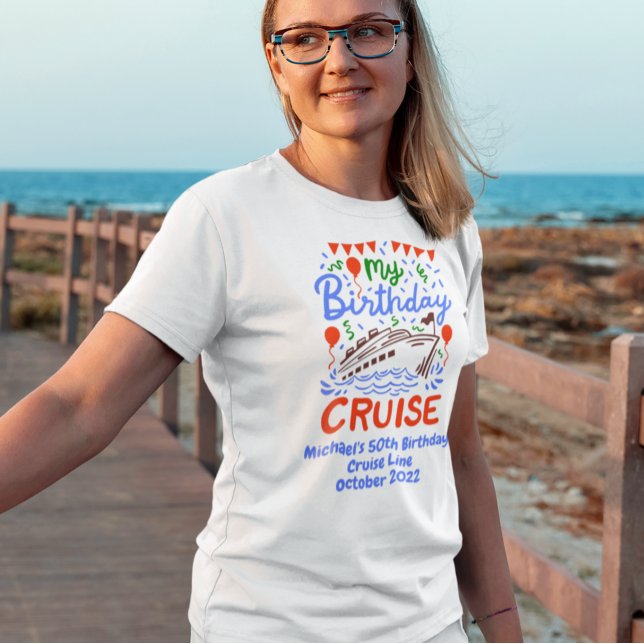 Camiseta Embarcadura de crucero con monograma de cumpleaños (Subido por el creador)