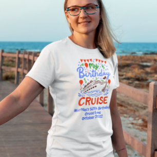Camiseta Embarcadura de crucero con monograma de cumpleaños