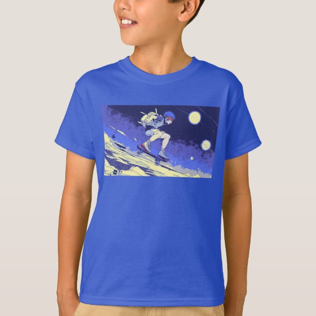 Camiseta Embarque en el espacio - Diseño de Skateboarder (Anverso)