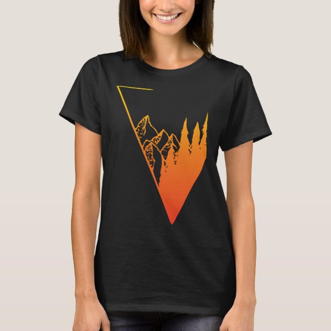 Camiseta Emblem mountain panorama and forest  easy going fa (Anverso)