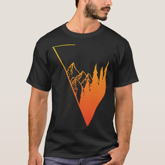 Camiseta Emblem mountain panorama and forest  easy going fa (Anverso)