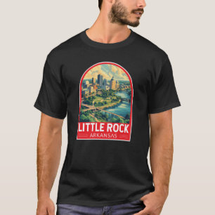 Camiseta Emblema Artístico de Viajes de Little Rock Arkansa