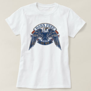 Camiseta Emblema de águila con pancarta Nacido Libre, águil