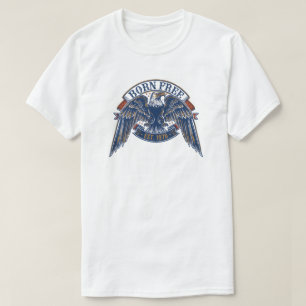 Camiseta Emblema de águila con pancarta Nacido Libre, Águil