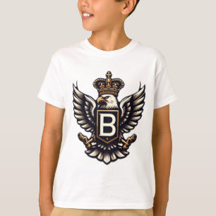 Camiseta "Emblema de águila real con letra coronada B"