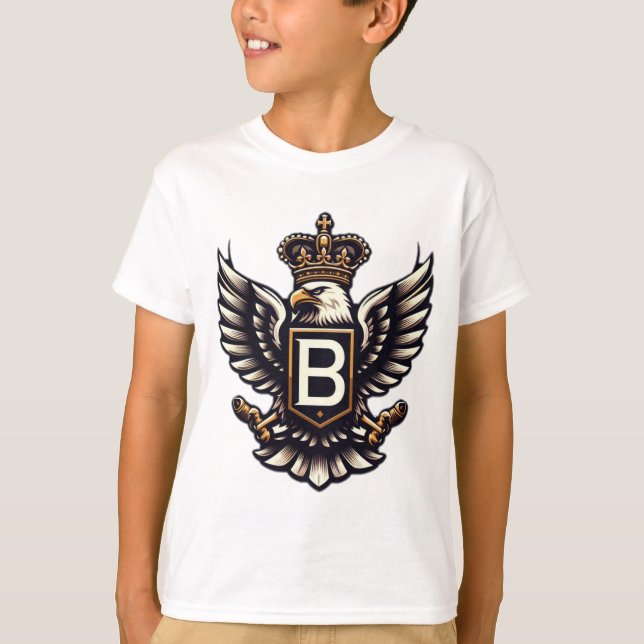 Camiseta "Emblema de águila real con letra coronada B" (Anverso)
