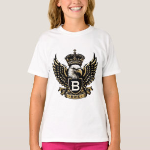 Camiseta "Emblema de águila real con letra coronada B"
