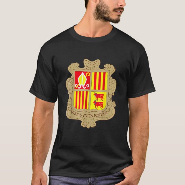 Camiseta Emblema De Andorra Bandera Andorra (Anverso)