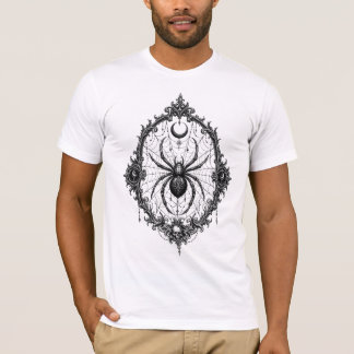 Camiseta Emblema de araña gótica — Telaraña vintage de Hall