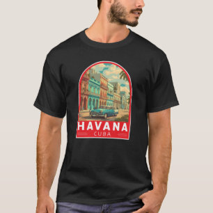 Camiseta Emblema de arte de viaje a La Habana Cuba