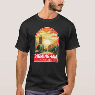 Camiseta emblema de arte de viaje de Birmingham Alabama