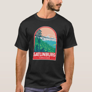 Camiseta Emblema de arte de viaje de Gatlinburg Tennessee