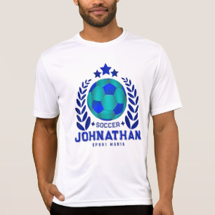 Camiseta Emblema de Balón de Fútbol Tonos Azules Regalos