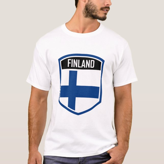 Camiseta Emblema de bandera de Finlandia de Helsinki (Anverso)