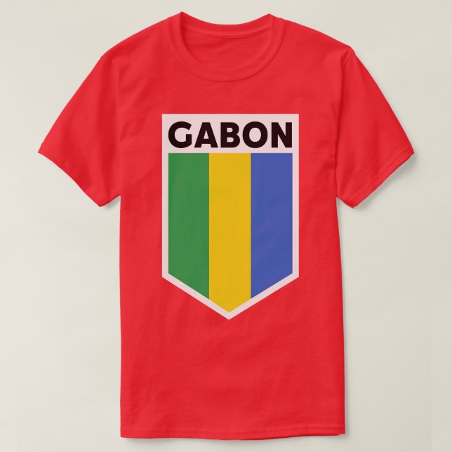 Camiseta Emblema de bandera de Gabón (Diseño del anverso)