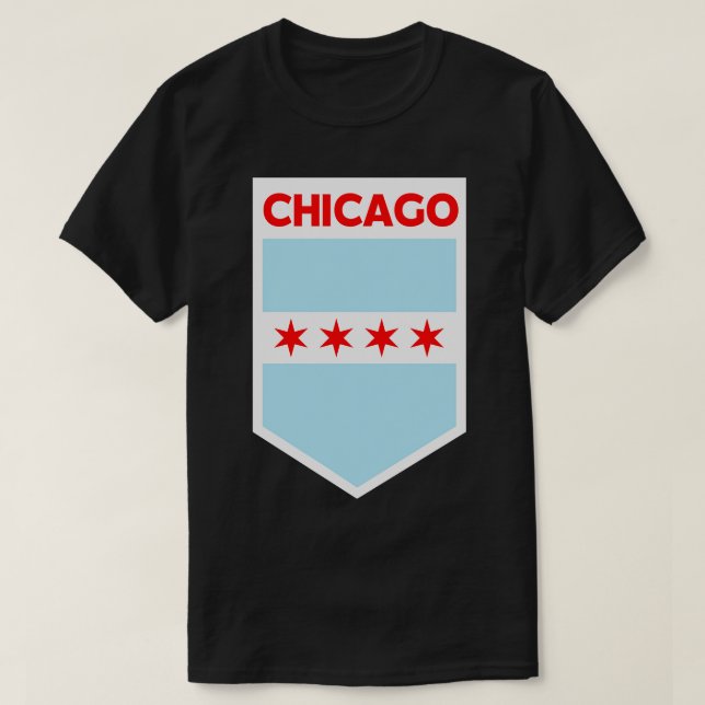 Camiseta Emblema de Bandera de la Ciudad de Chicago (Diseño del anverso)