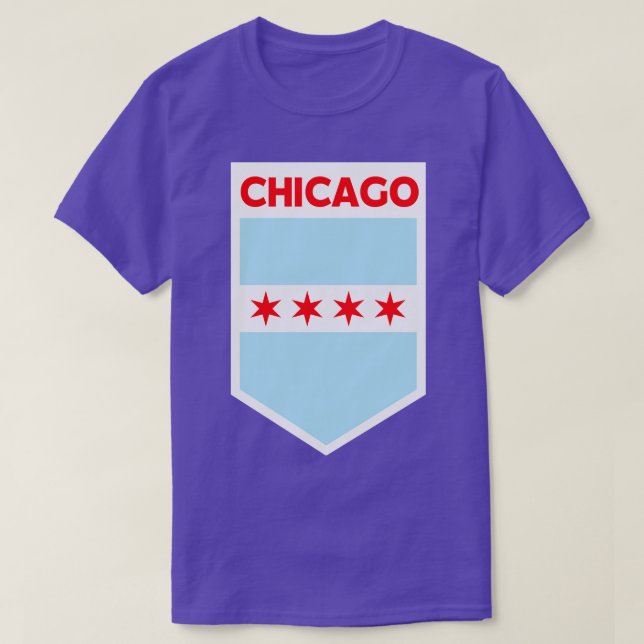 Camiseta Emblema de Bandera de la Ciudad de Chicago (Diseño del anverso)