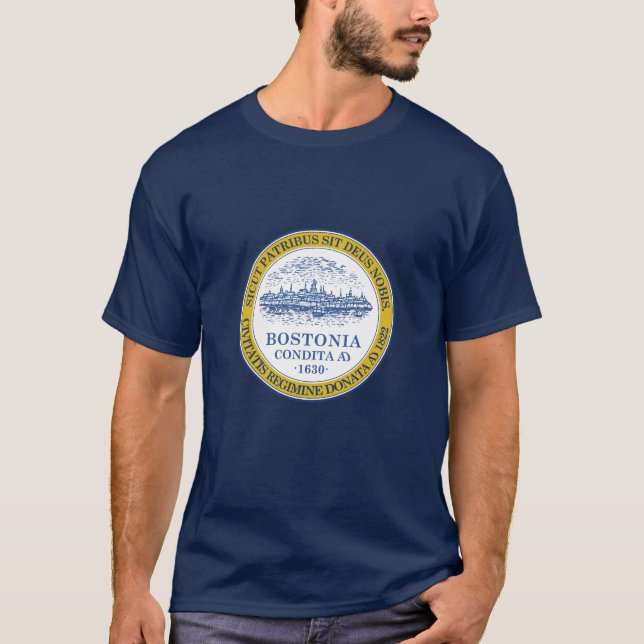 Camiseta Emblema de Boston, Massachusetts (Anverso)