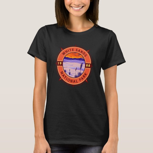 Camiseta Emblema de brújula retro del Parque Nacional de Sa (Anverso)