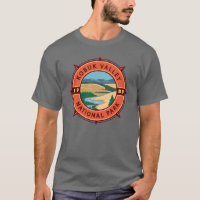 Emblema de brújula retro del parque nacional del v