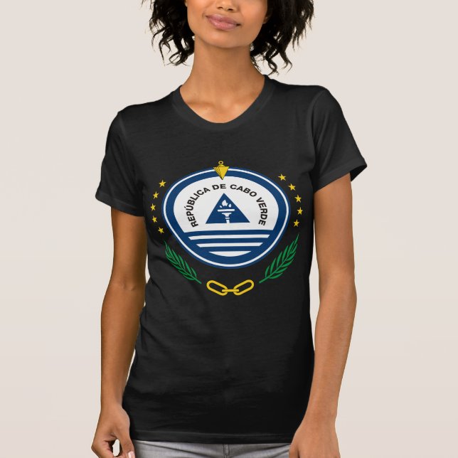 Camiseta Emblema de Cabo Verde Brasão de armas de Cabo (Anverso)