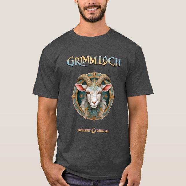 Camiseta Emblema de Cabra de Fantasía RPG Grimmloch (Anverso)