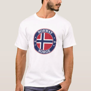 Camiseta Emblema de círculo de la bandera de Noruega