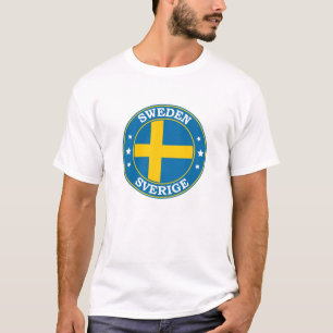 Camiseta Emblema de círculo de la bandera de Suecia