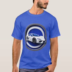 Camiseta Emblema de Coche Deportivo Blanco de Lujo
