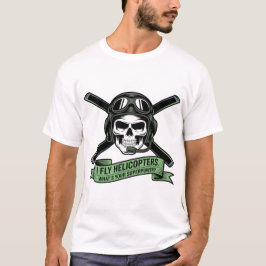 Camiseta Emblema de cráneo de piloto de helicóptero – Vuelo