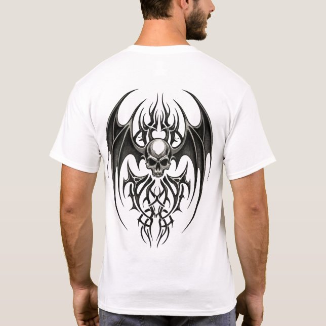 Camiseta Emblema de cráneo tribal (Reverso)