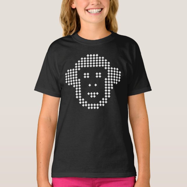Camiseta Emblema de diamante de mono píxel (Anverso)
