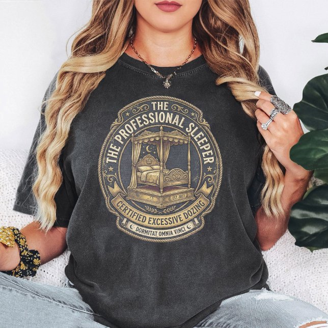 Camiseta Emblema de dormilón profesional certificado (Subido por el creador)