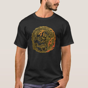Camiseta Emblema de Dragón de Llama Dorada