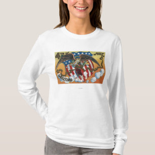 Camiseta Emblema de Eagle que sostiene los fuegos
