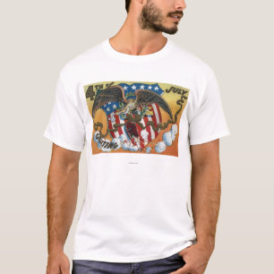 Camiseta Emblema de Eagle que sostiene los fuegos