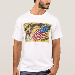 Camiseta Emblema de Eagle que sostiene los fuegos