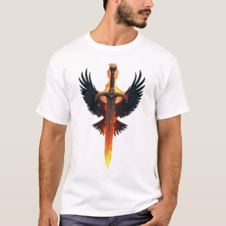 Camiseta Emblema de Espada Alada Ígnea